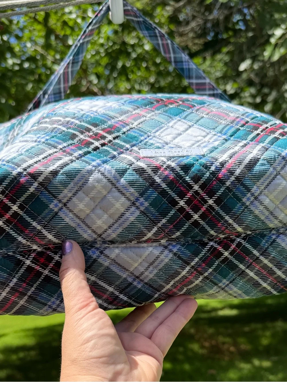 Vera Bradley Hobo Bag Snowy Plaid NWT Large Quilted Cotton Retired